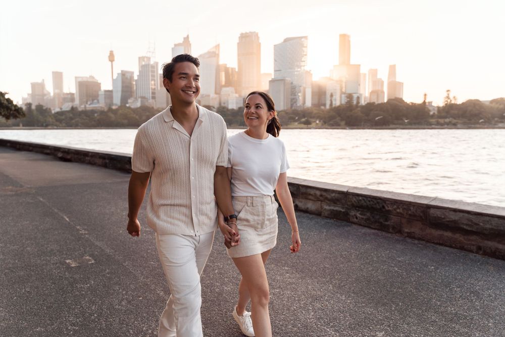 After a secrete proposal a couples photoshoot in Sydney Australia