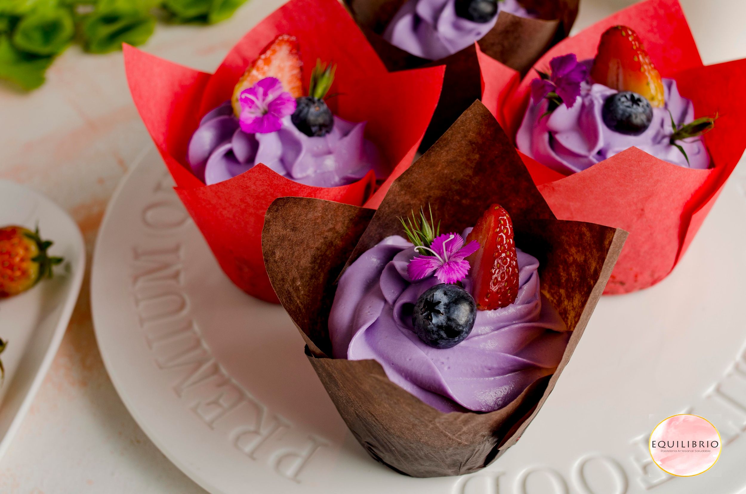 Cupcake Chocolate arándanos