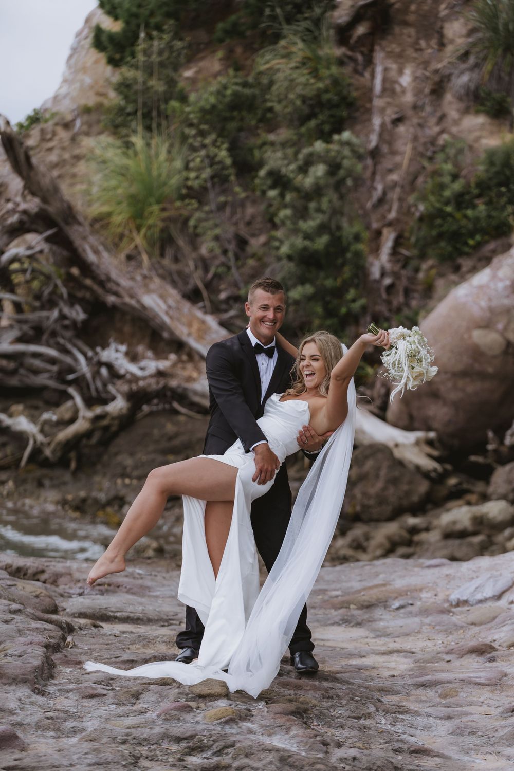 Just married at Ruffins Bay Coromandel