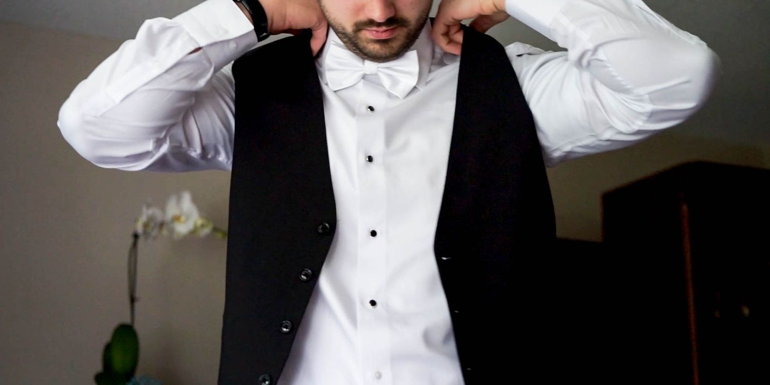 Alex Davis Videography: Still From Wedding Film Of Groom Getting His Suit On