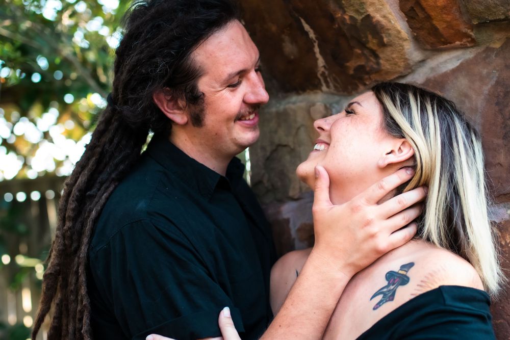 Couple photo at botanical gardens