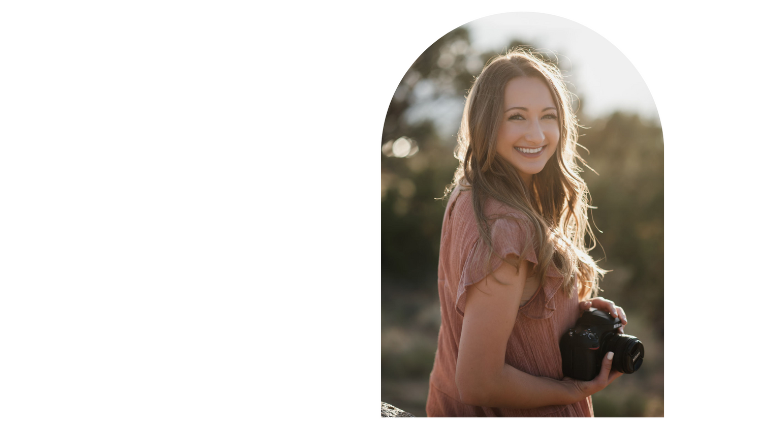Portrait of Rae, your photographer, smiling warmly and ready to capture life’s special moments with passion and care