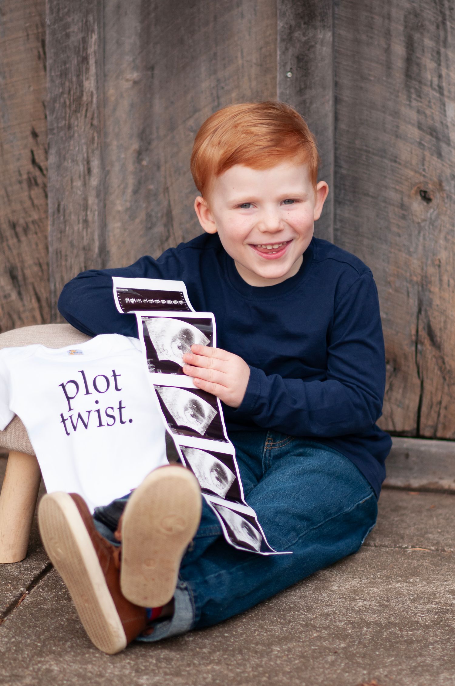 Toddler birth announcement photo