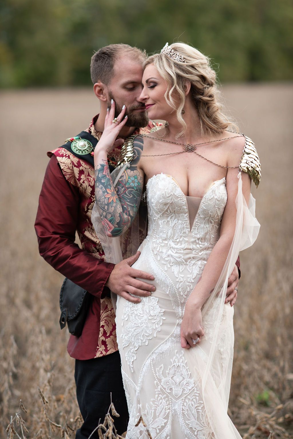 Bride and Groom at Medieval Wedding