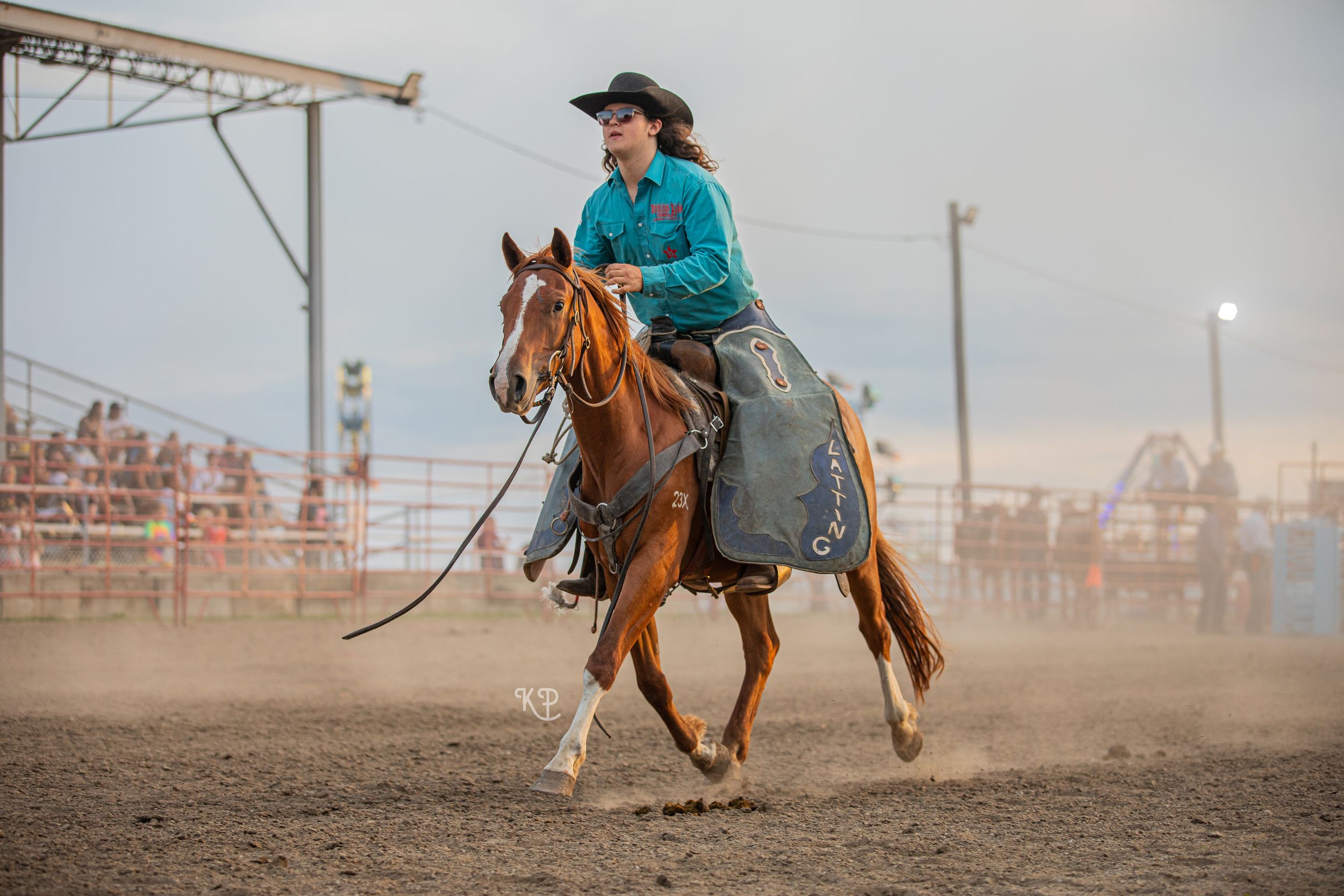 Rodeo pickup man trotting