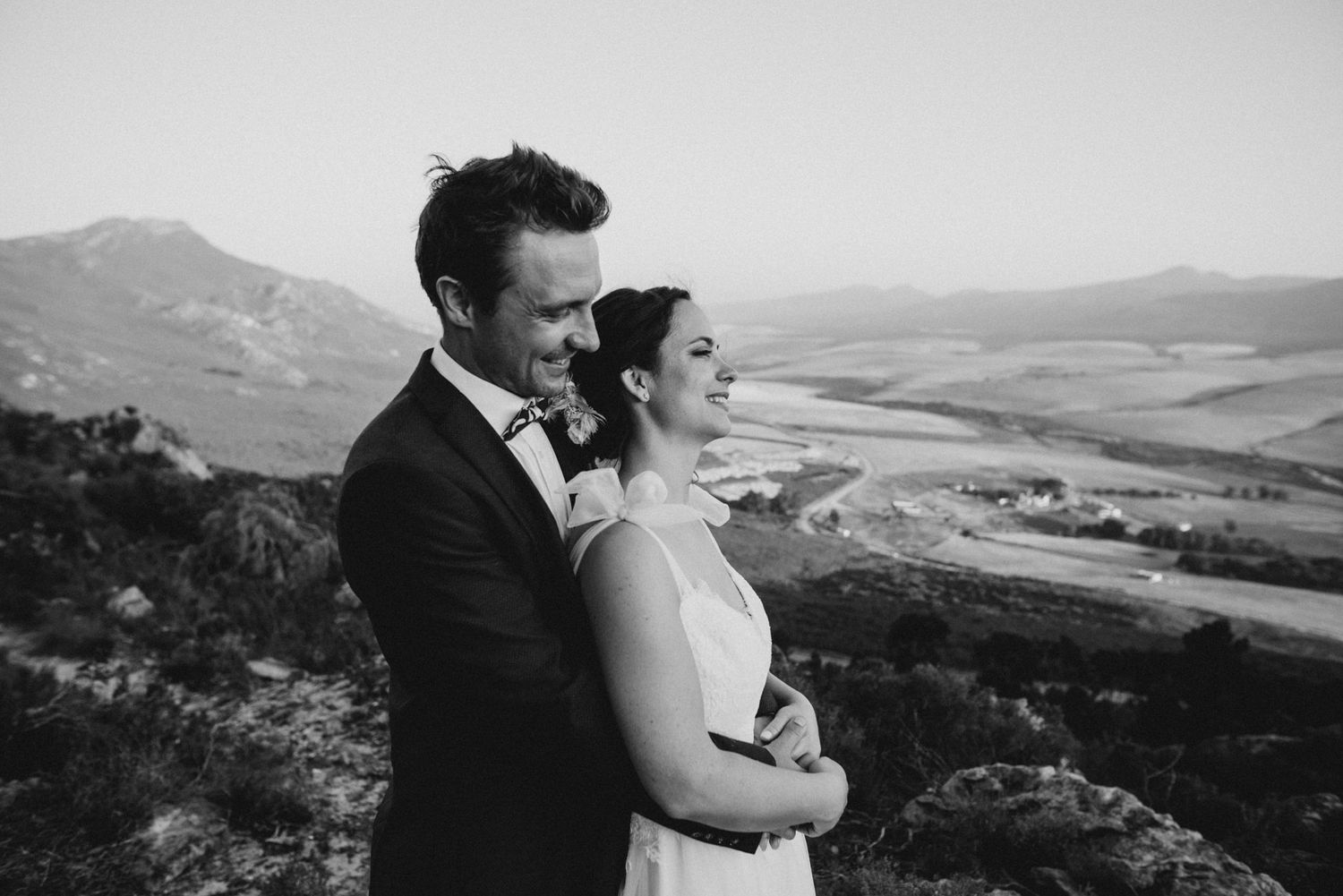 A couple on their wedding day on Hermanus South Africa