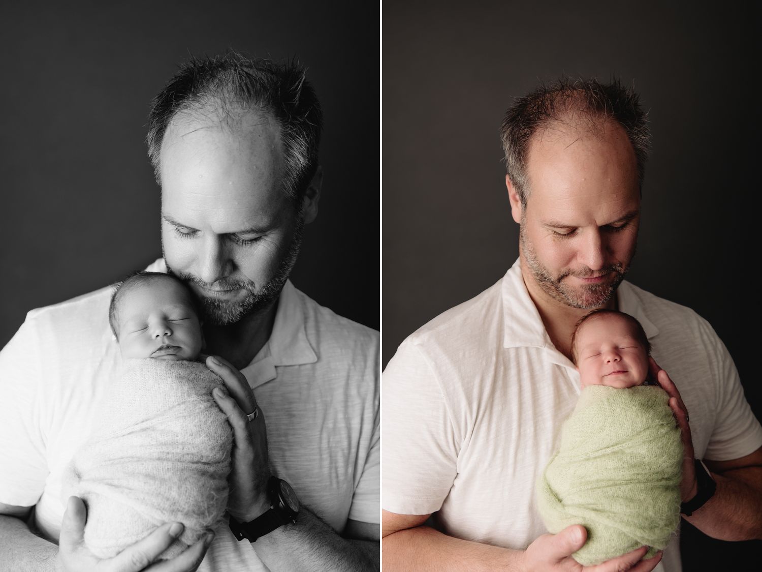 father holding baby boy