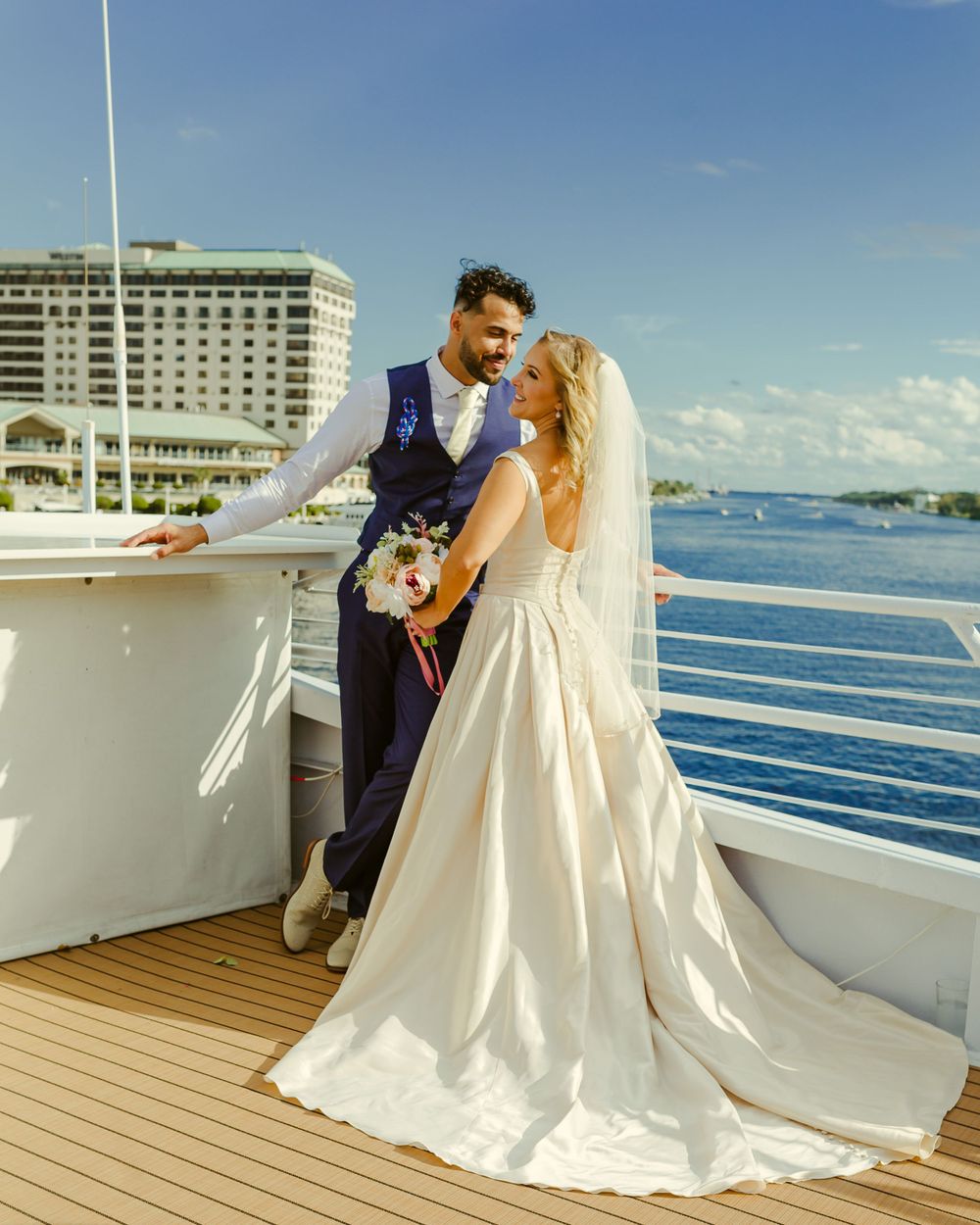 Devon and Rachel's Cruise Wedding Photos at the Tampa Bay Yacht Starship that are timeless, elegant and creative.