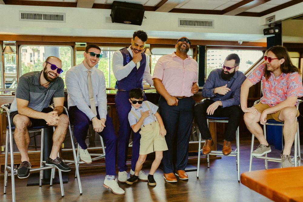 Yacht Starship Florida Wedding Photography of the Groomsmen that's classic and authentically candid
