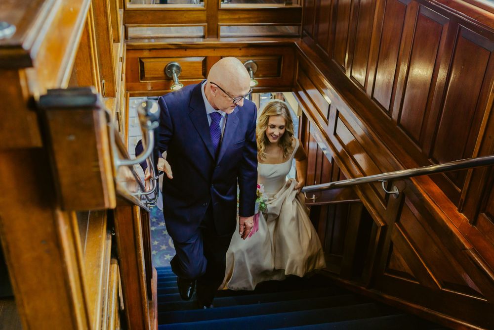 Father and Daughter entrance at the Yacht Starship, Florida-a documentary and candid photo
