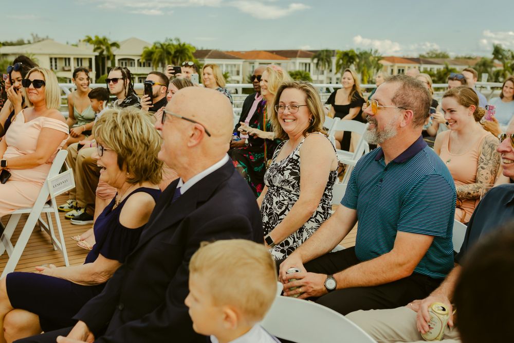 Yacht Starship Florida Wedding Photography of the guests that's classic and authentically candid