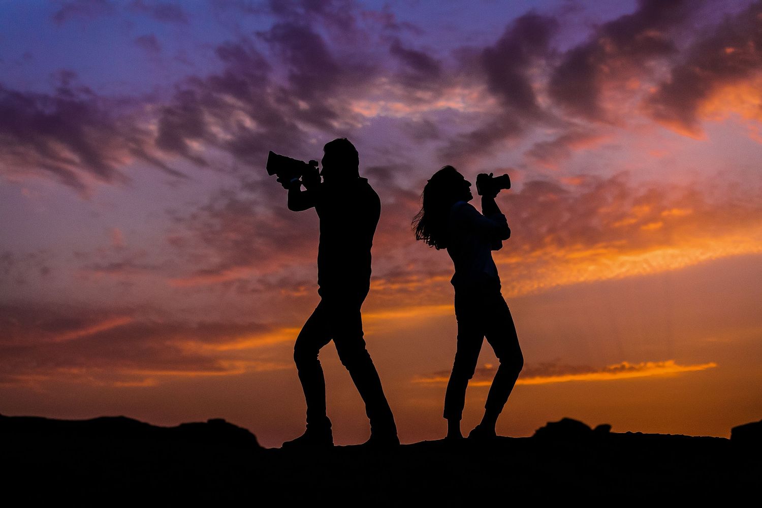 Sher & Shital shooting on a mountain on a destination wedding in India