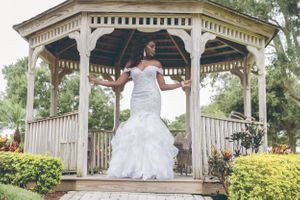 outside bride shot. Wedding detail shoot