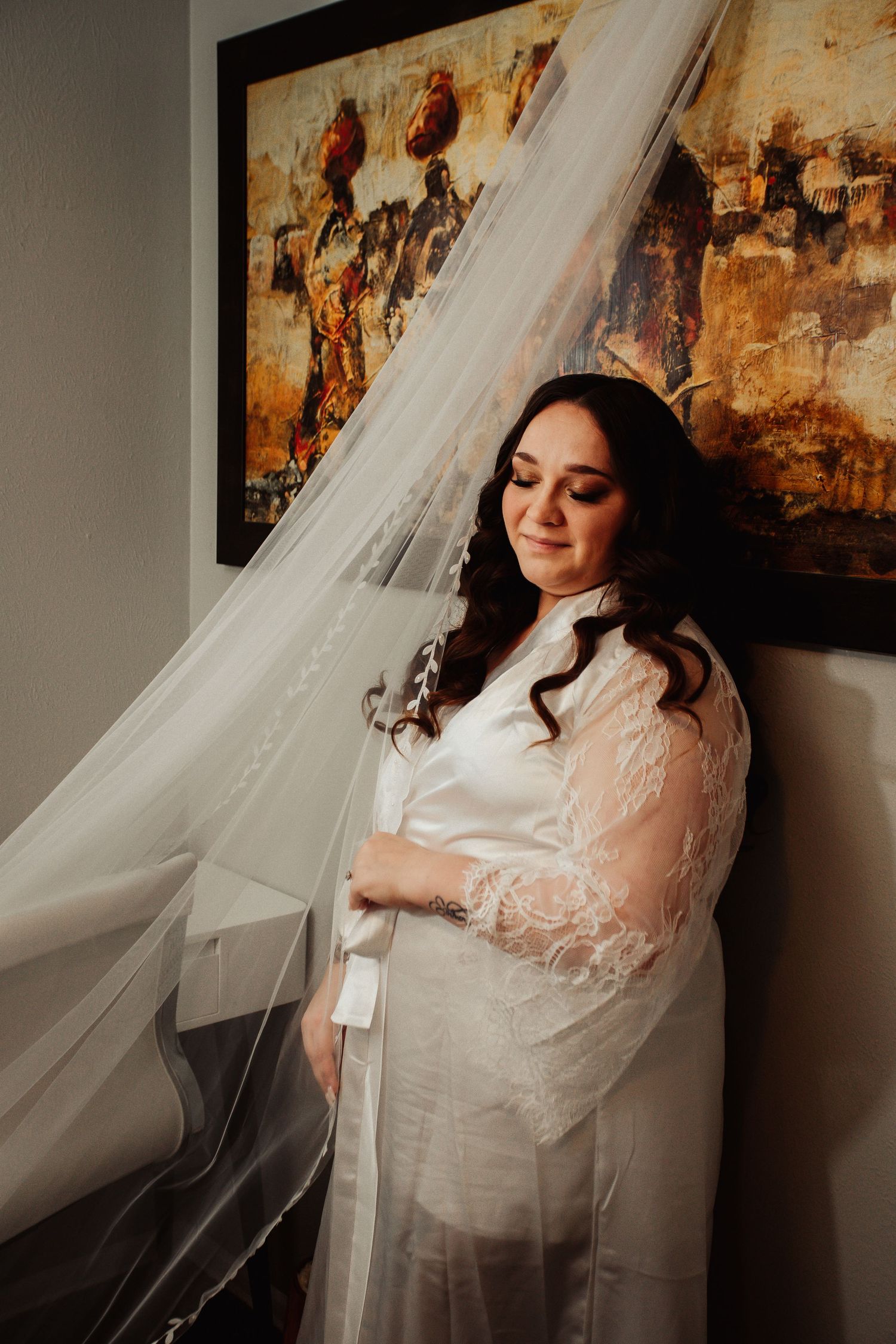 Fort Worth Wedding at the Stock Yards with golden lights and a white ivory dress