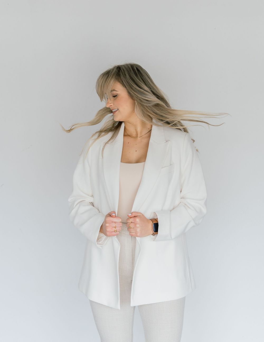 Leah Anne Kopp brand photo flipping her hair