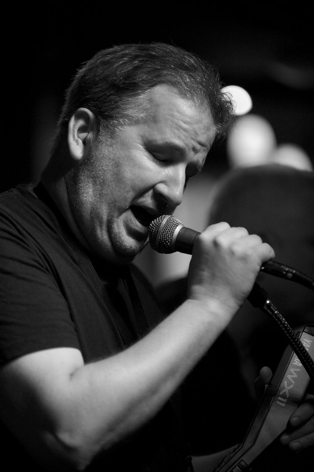 Singing during a set at a New York bar