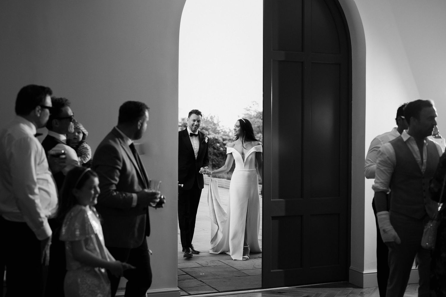 bride-and-groom-entrance-stockton-house-wedding-shropshire