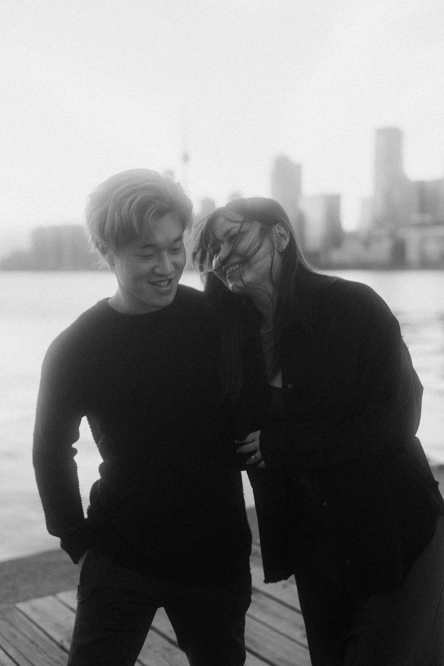 downtown toronto candid engagement photography cherry beach polson pier