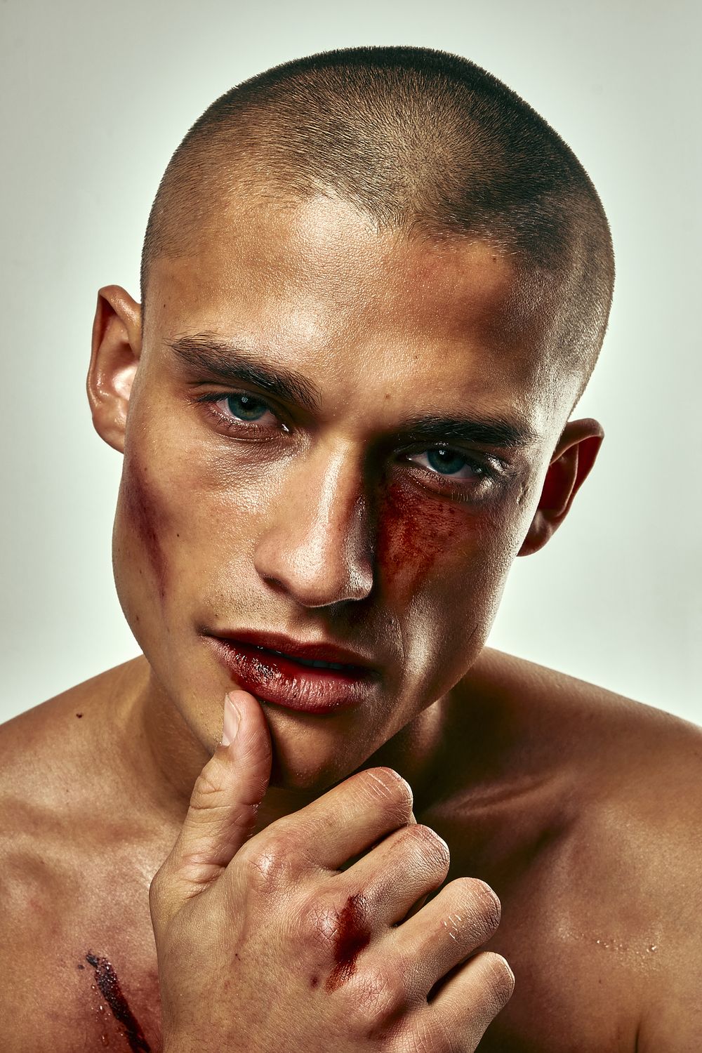 Michael Gioia Bloody Face Portrait Photoshoot in New York by Dominik Zky Photography