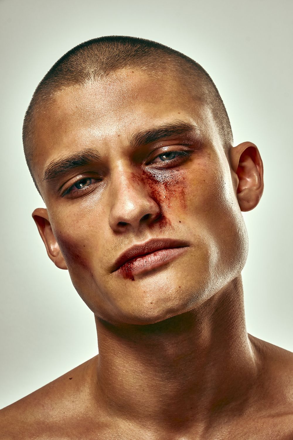 Michael Gioia Bloody Face Portrait Photoshoot in New York by Dominik Zky Photography