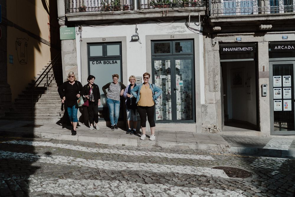 Street in Porto during an intimate wedding day