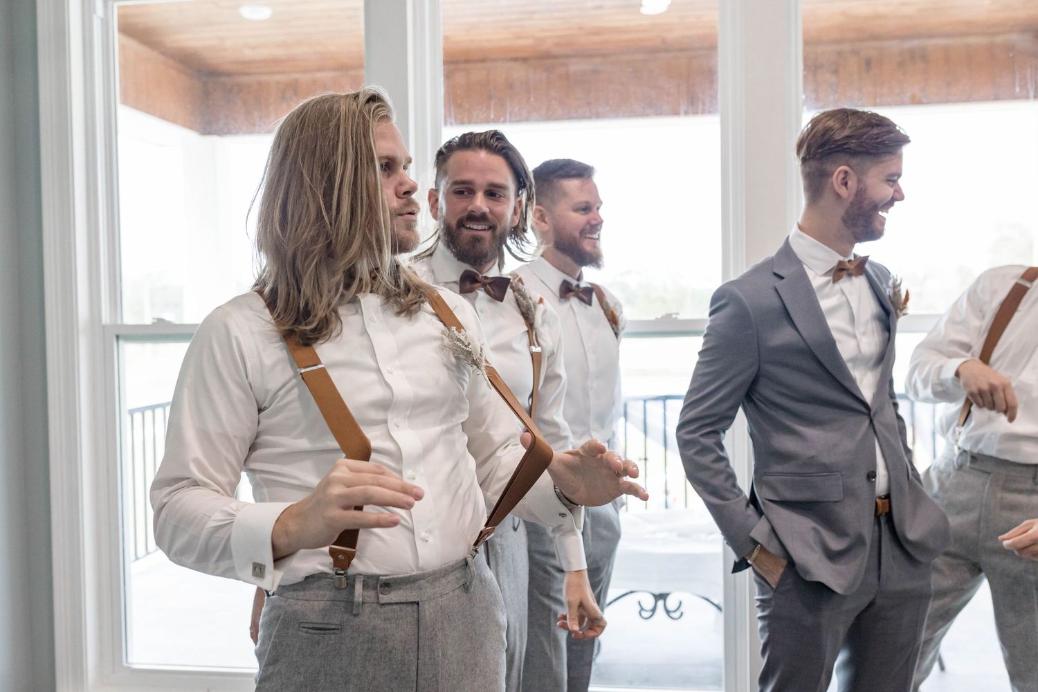 groom and groomsmen getting ready