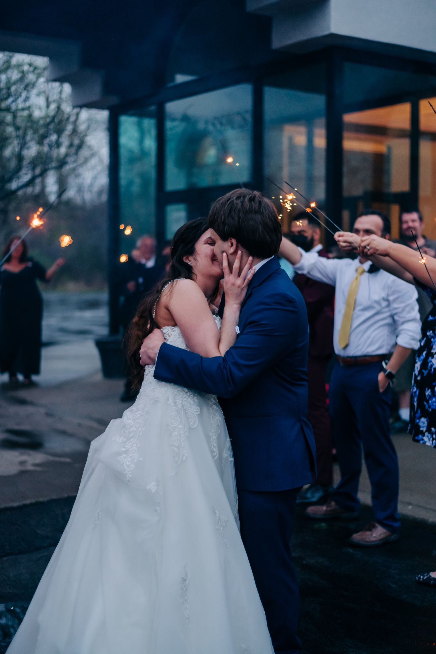sparkler exit from wedding reception