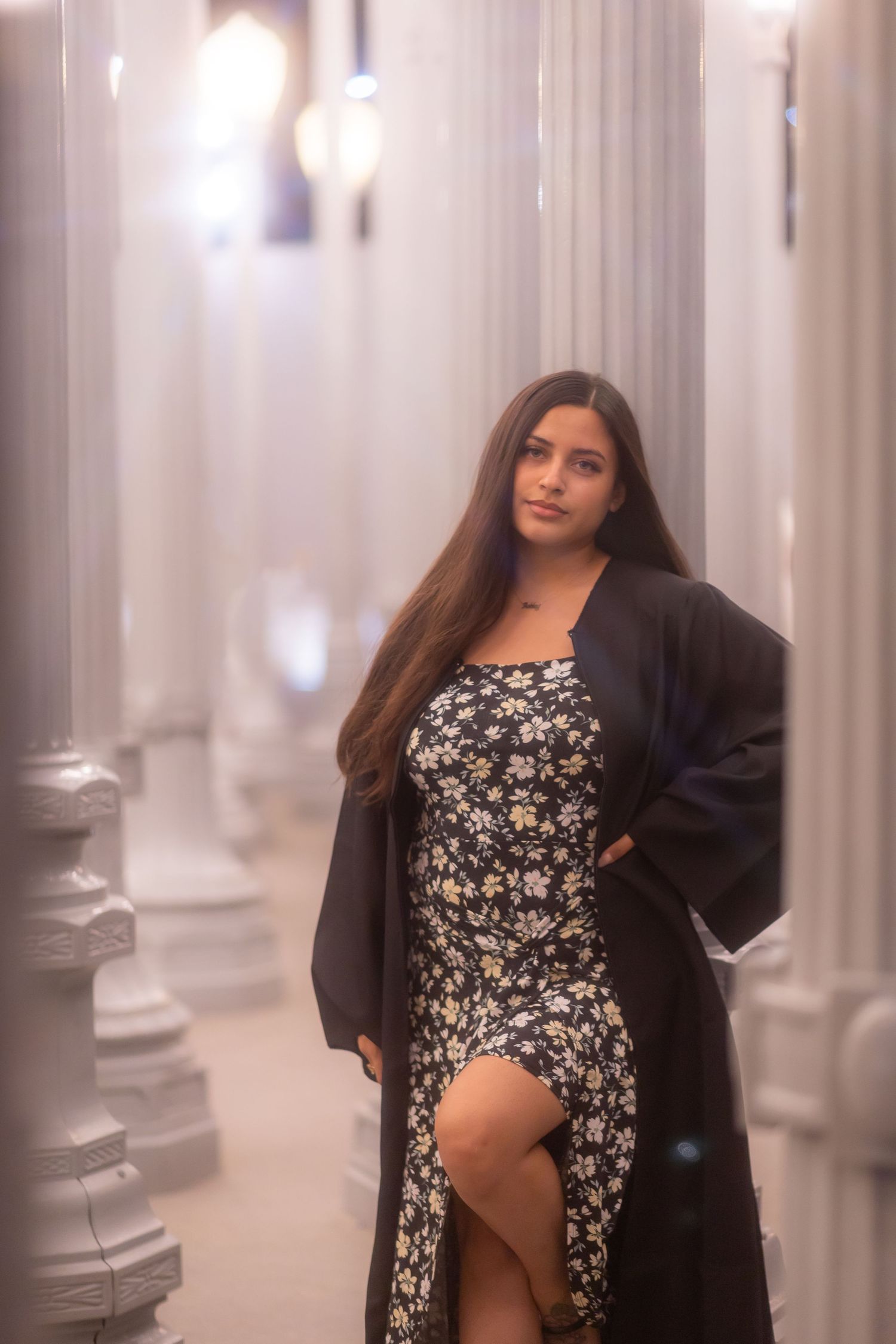 Graduation photoshoot shot at LACMA, a museum in Los Angeles County. Female graduate photographed with style and intent.
