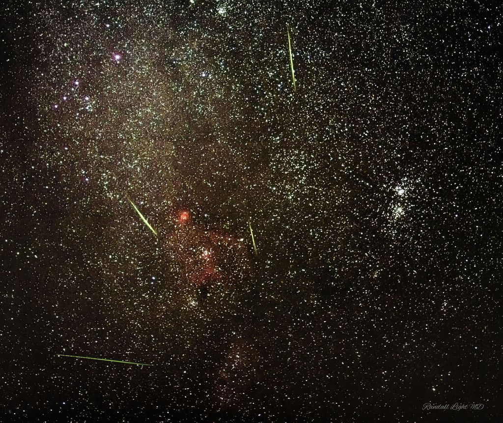 PERSEIDS METEOR SHOWER MILKY WAY, DOUBLE CLUSTER,   & HEART AND SOUL NEBULAE
