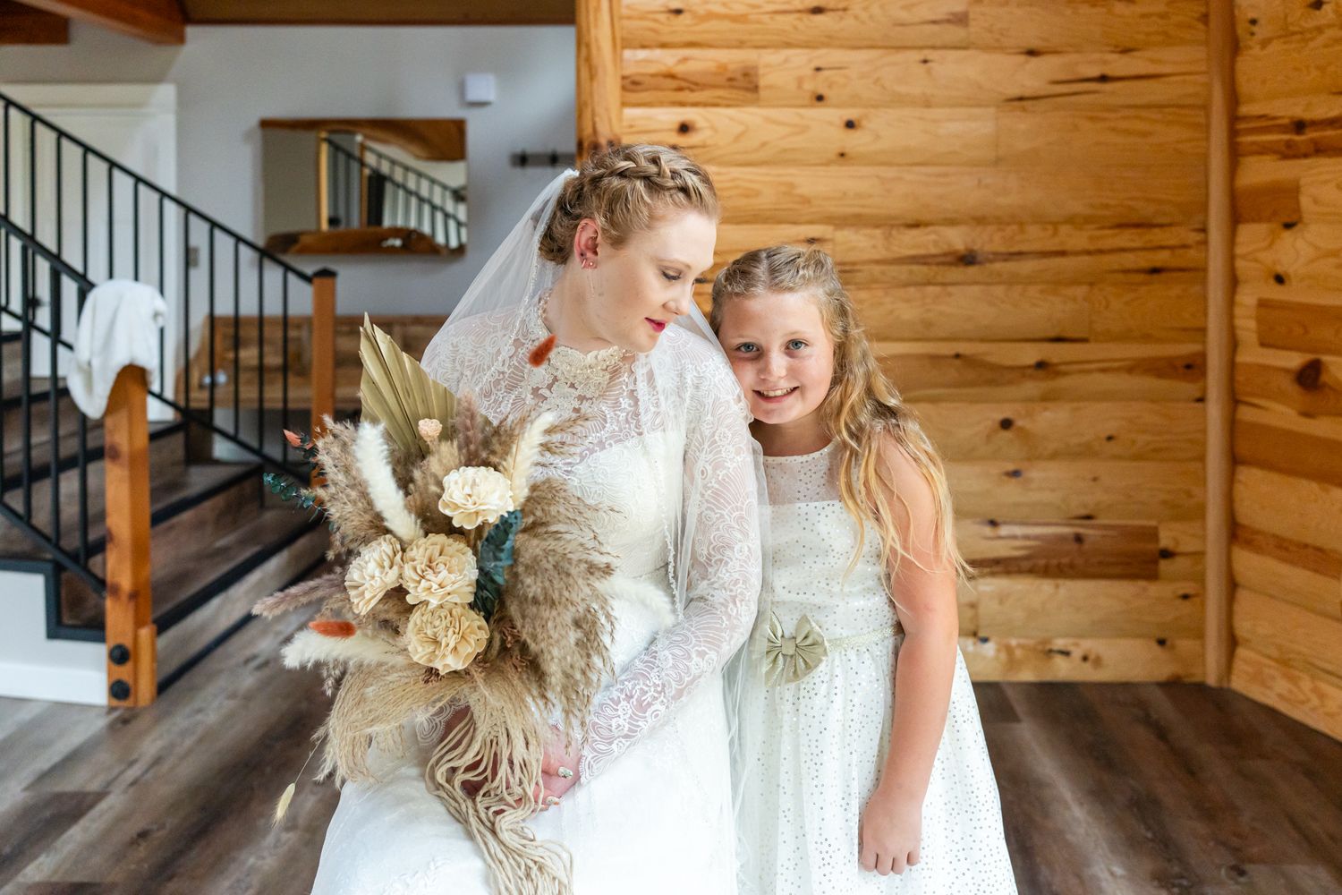 bride and young girl