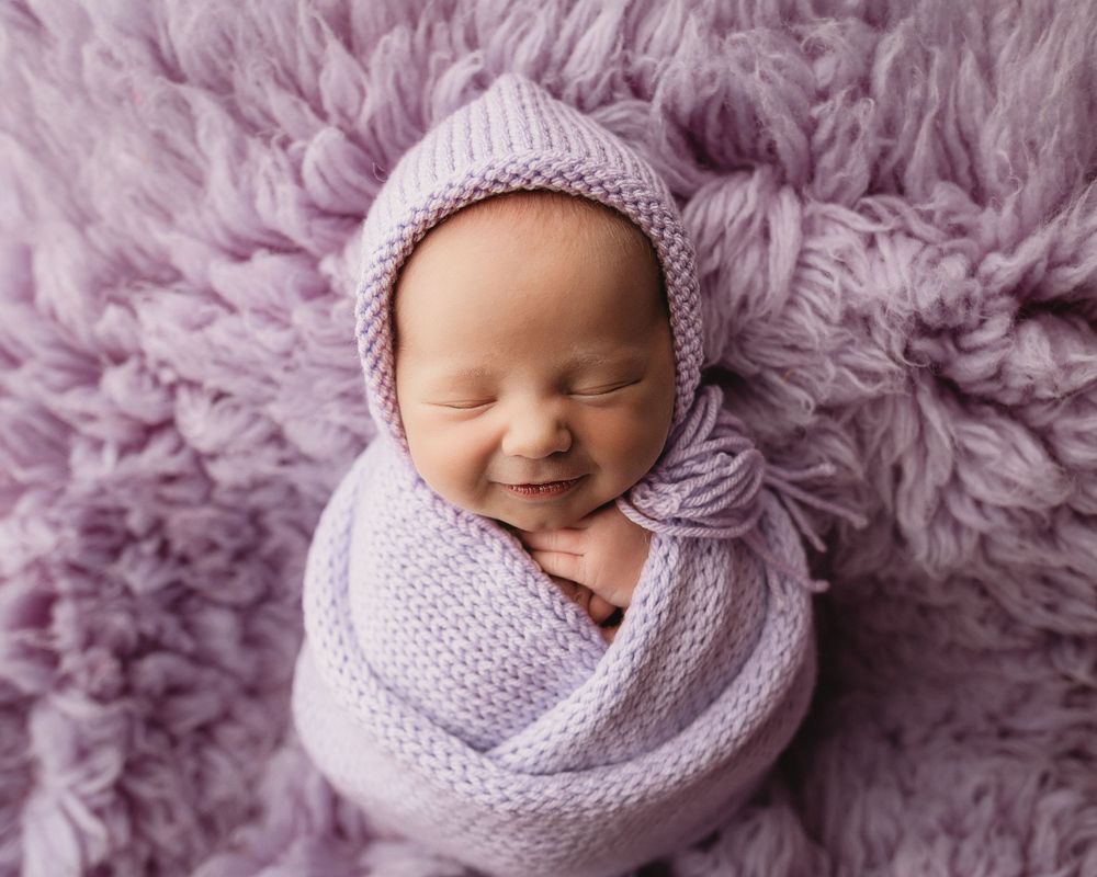 Professional newborn photo - lavender