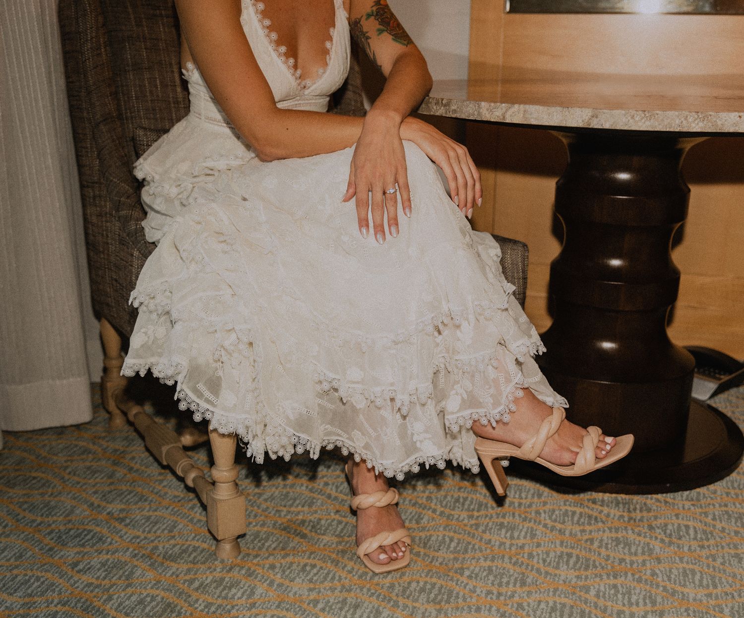 Terranea Resort bridal getting ready fun flash detail photo