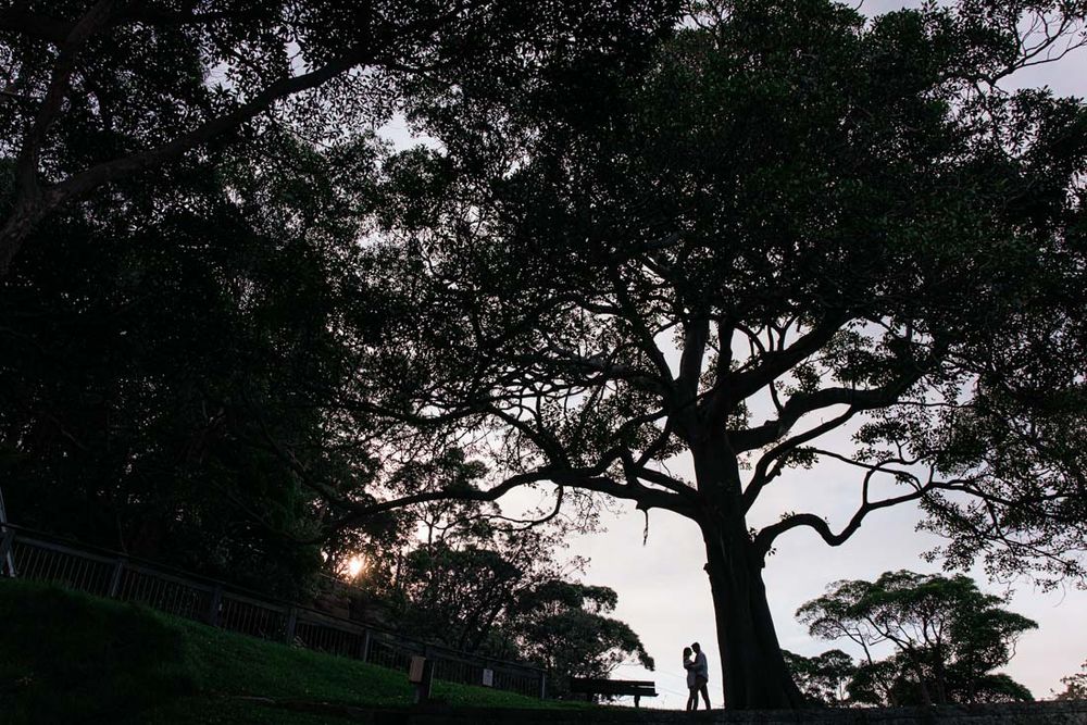 silhouette of a engaged couple