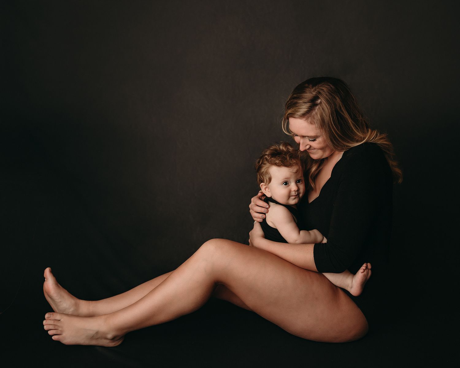 Professional milestone photo with mom