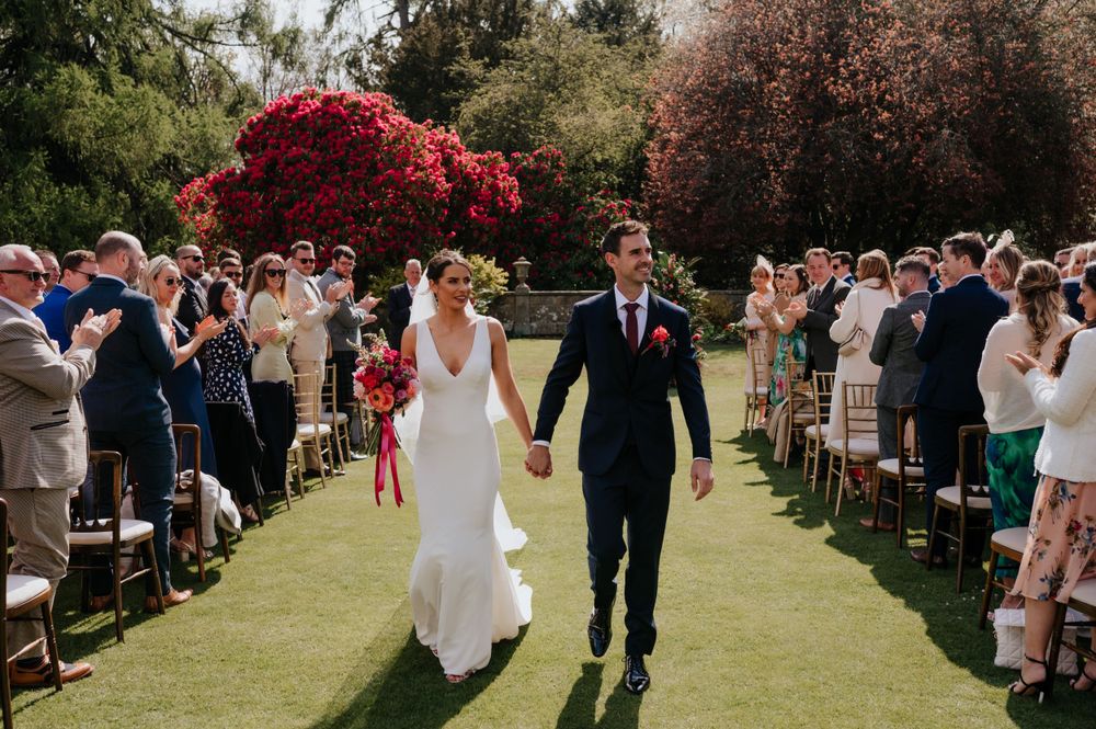 Gilmerton house outdoor wedding ceremony by Edinburgh wedding photographer Graeme McInnes Photography