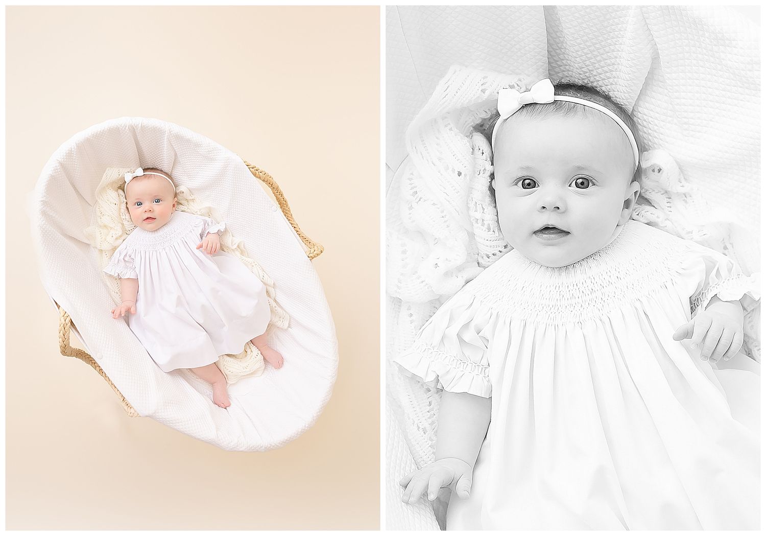 baby in wicker bassinet, classic child photos chattanooga, family photographer chattanooga, heirloom photographer