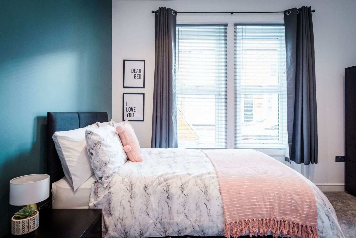 Commercial image of beautifully styled student bedroom