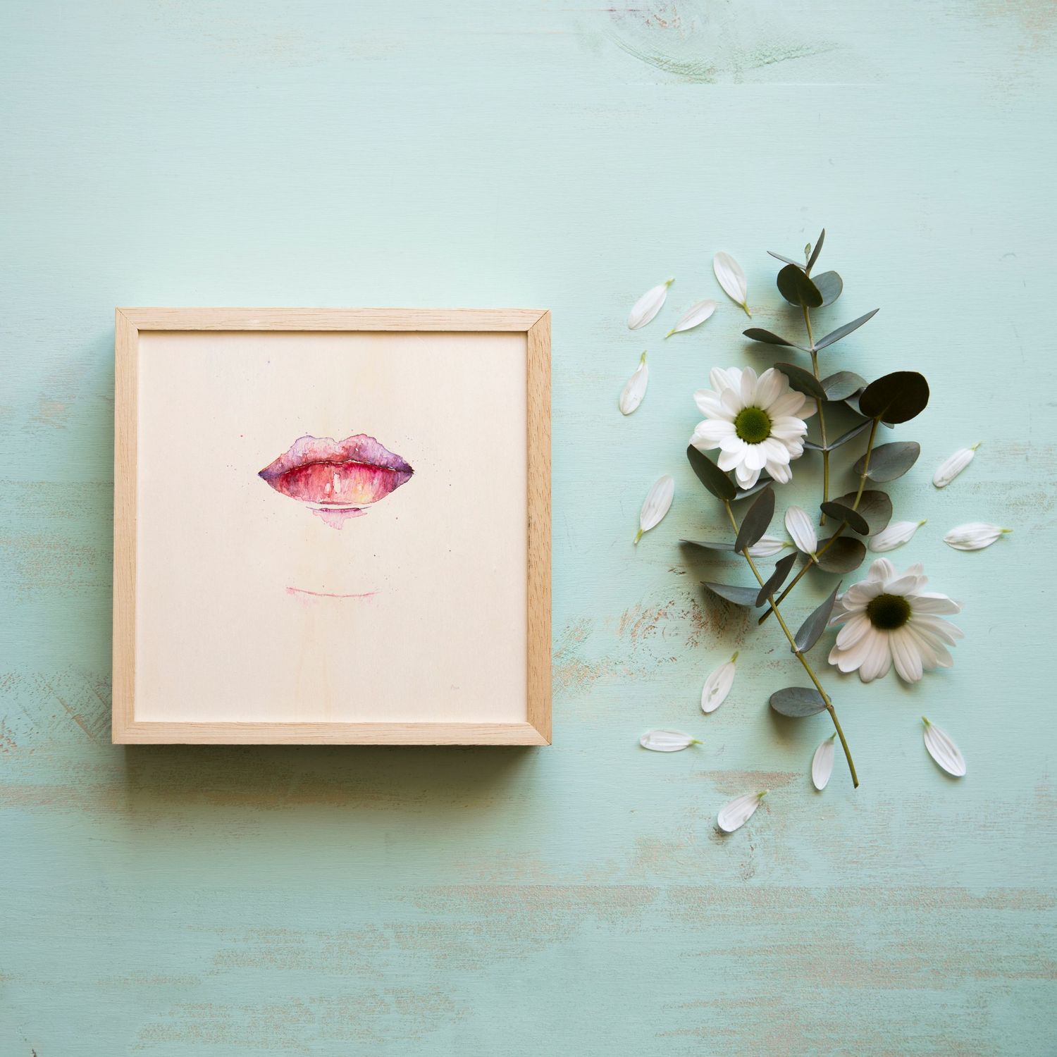 Paiting lips watercolor