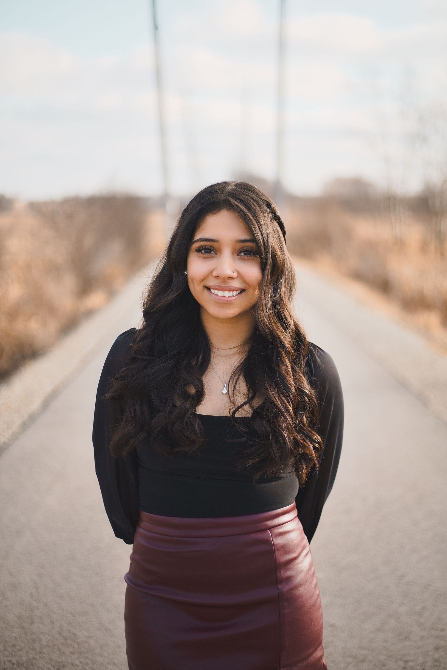watertown wi high school senior photos outdoor winter bike trail madison