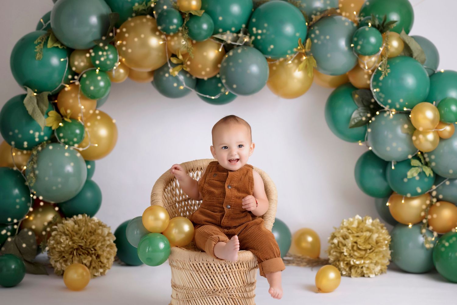 sage green, neutral, tan, brown cake smash, boy first birthday photoshoot, los angeles california, best photographer