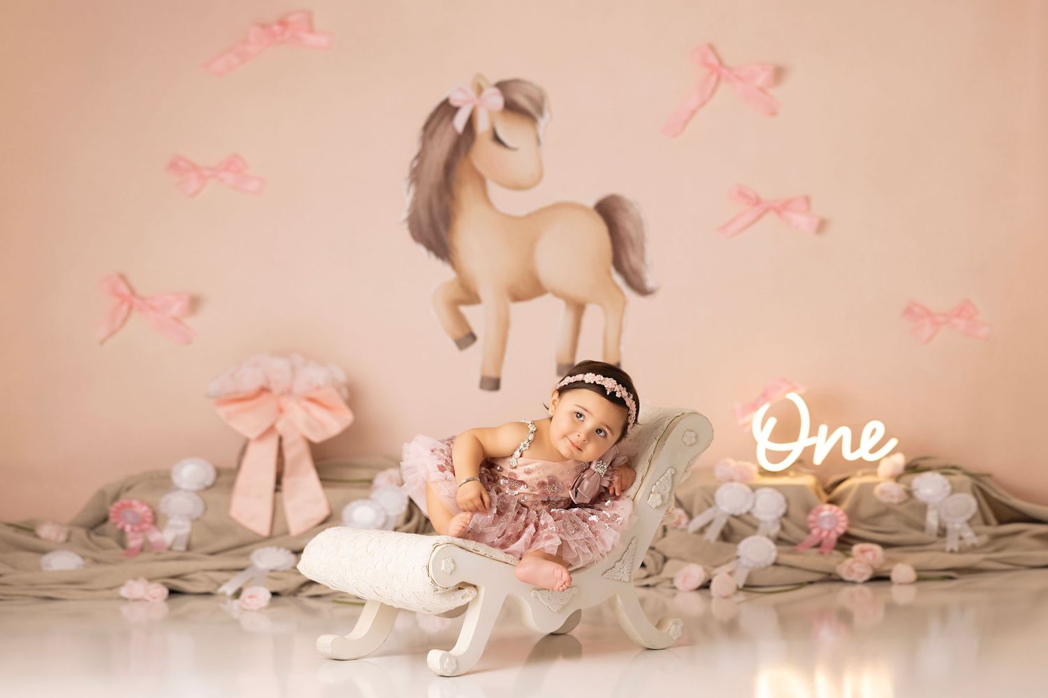 polo classic pink cake smash, baby girl first birthday photoshoot, los angeles california, best photographer