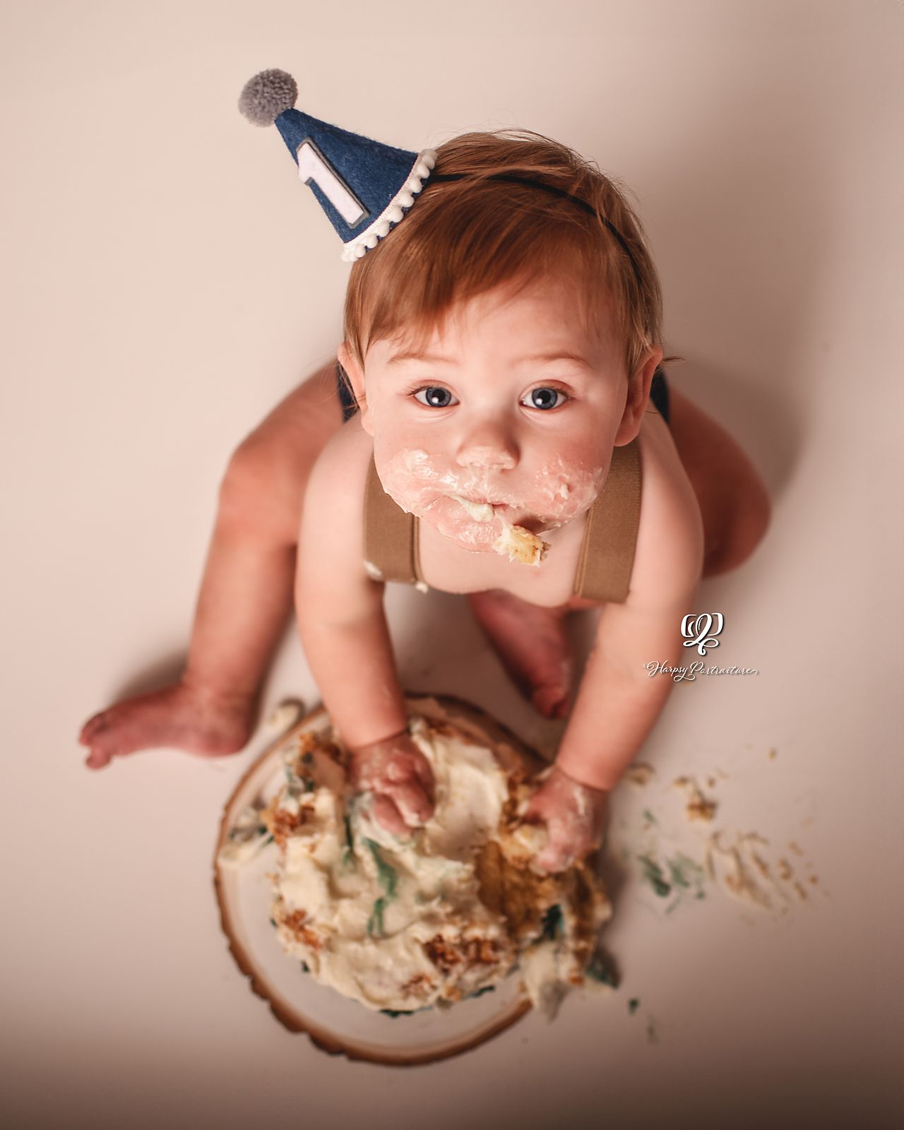 Baby boy birthday photoshoot Cake Smash session best photographer Lexington, SC; children's 1st bday photoshoot Lex SC