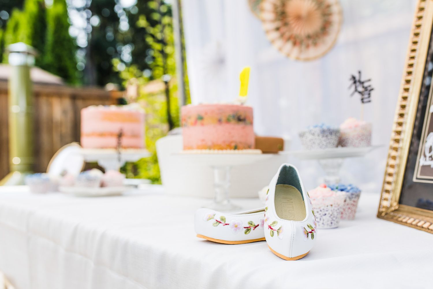 Photo of traditional hanbok shoes at Shoreline birthday party