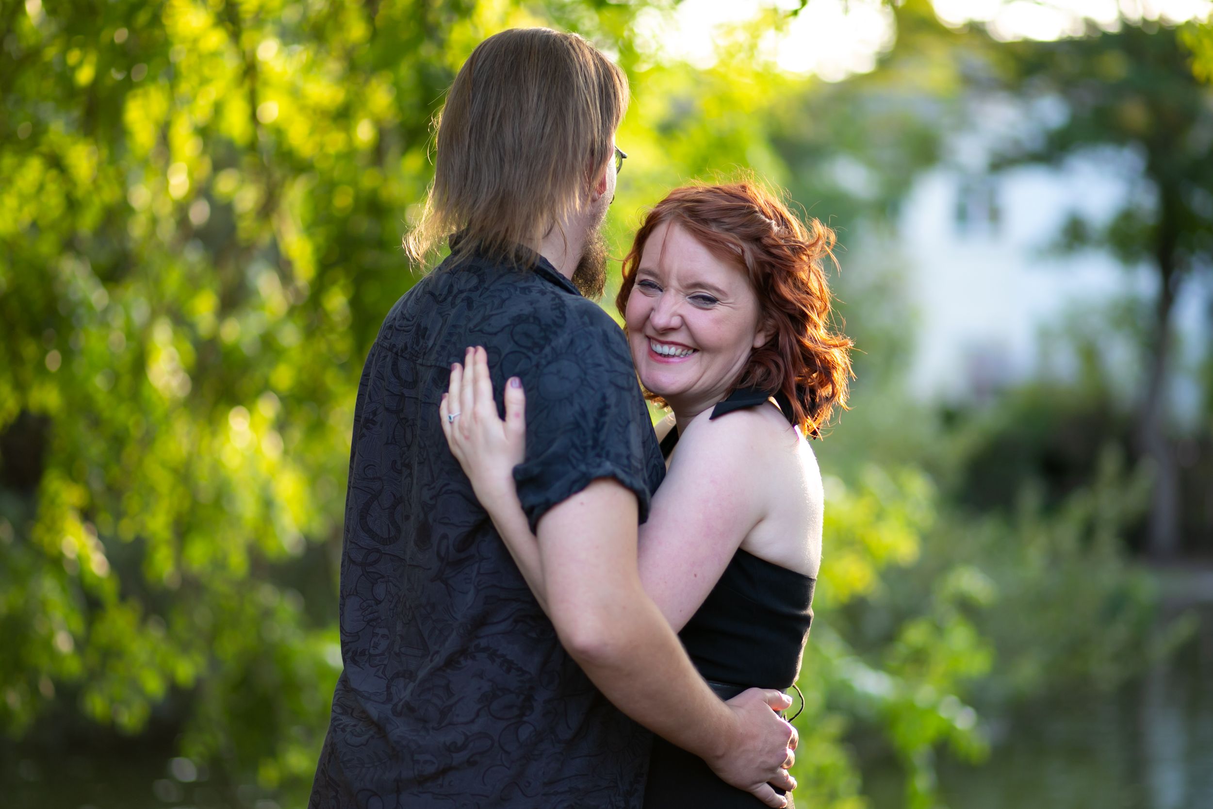 giggly bride to be at pre wedding engagement photoshoot
