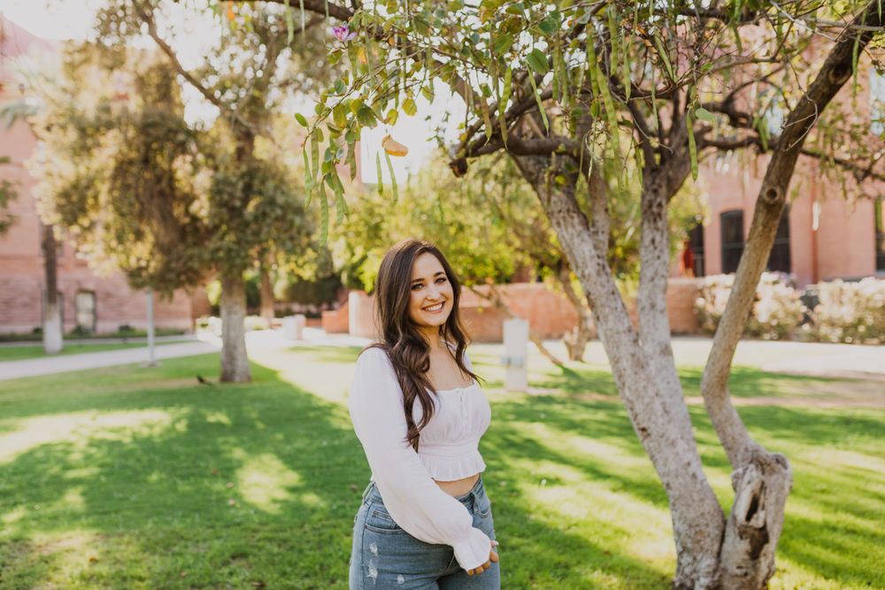 A series of candid shots showing someone enjoying a sunny day in a park setting.