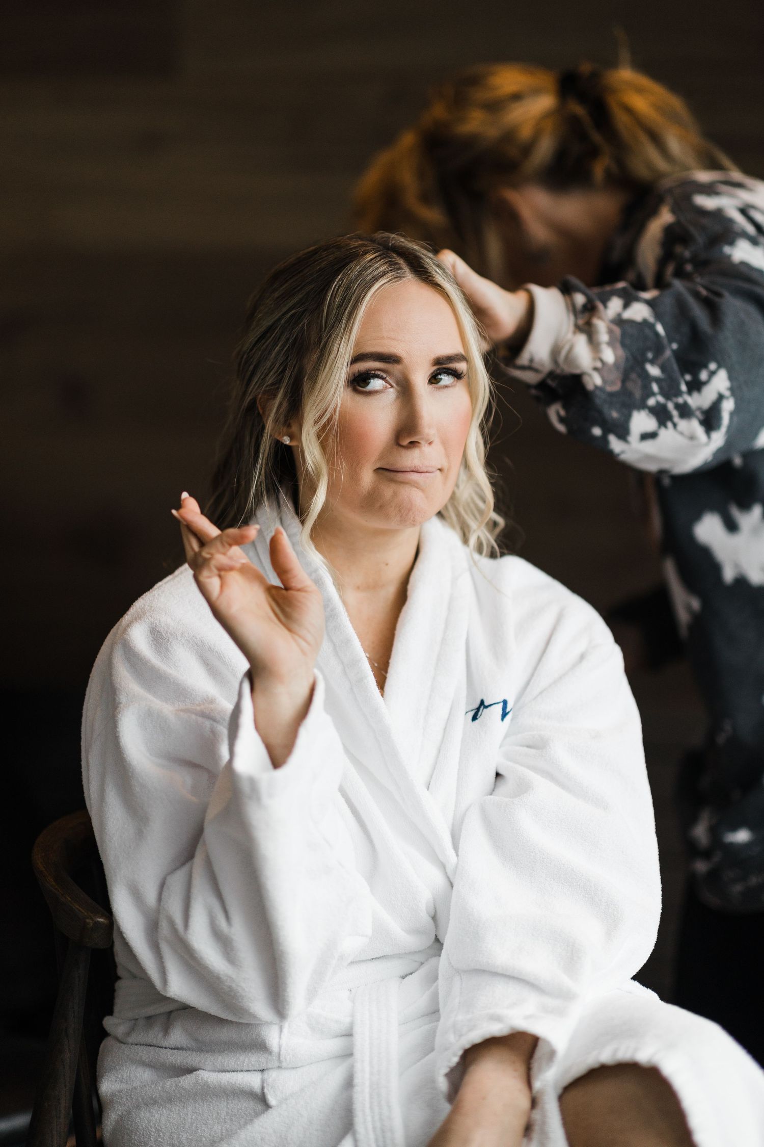 The bride getting ready