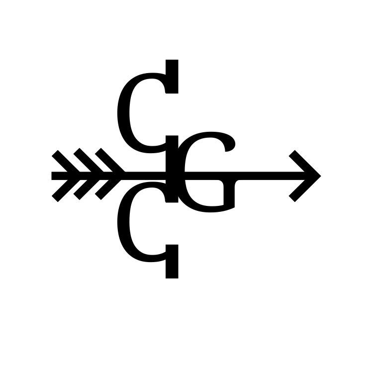 Minimalist black arrow logo design with overlapping CGC letters.