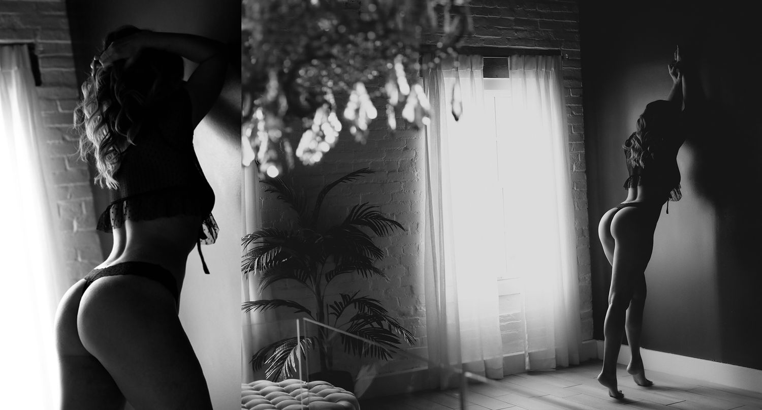 A black and white artistic triptych showing silhouetted figures in dramatic backlit compositions.