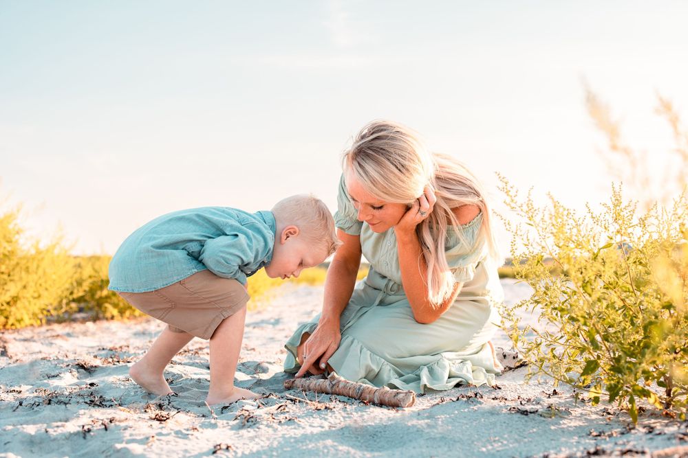 Sweet Mother Son Beach Photos