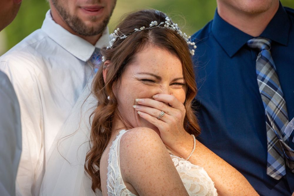 wedding photographer near me, Childers Photography, sunset, wedding photo ideas, cute bride laughing
